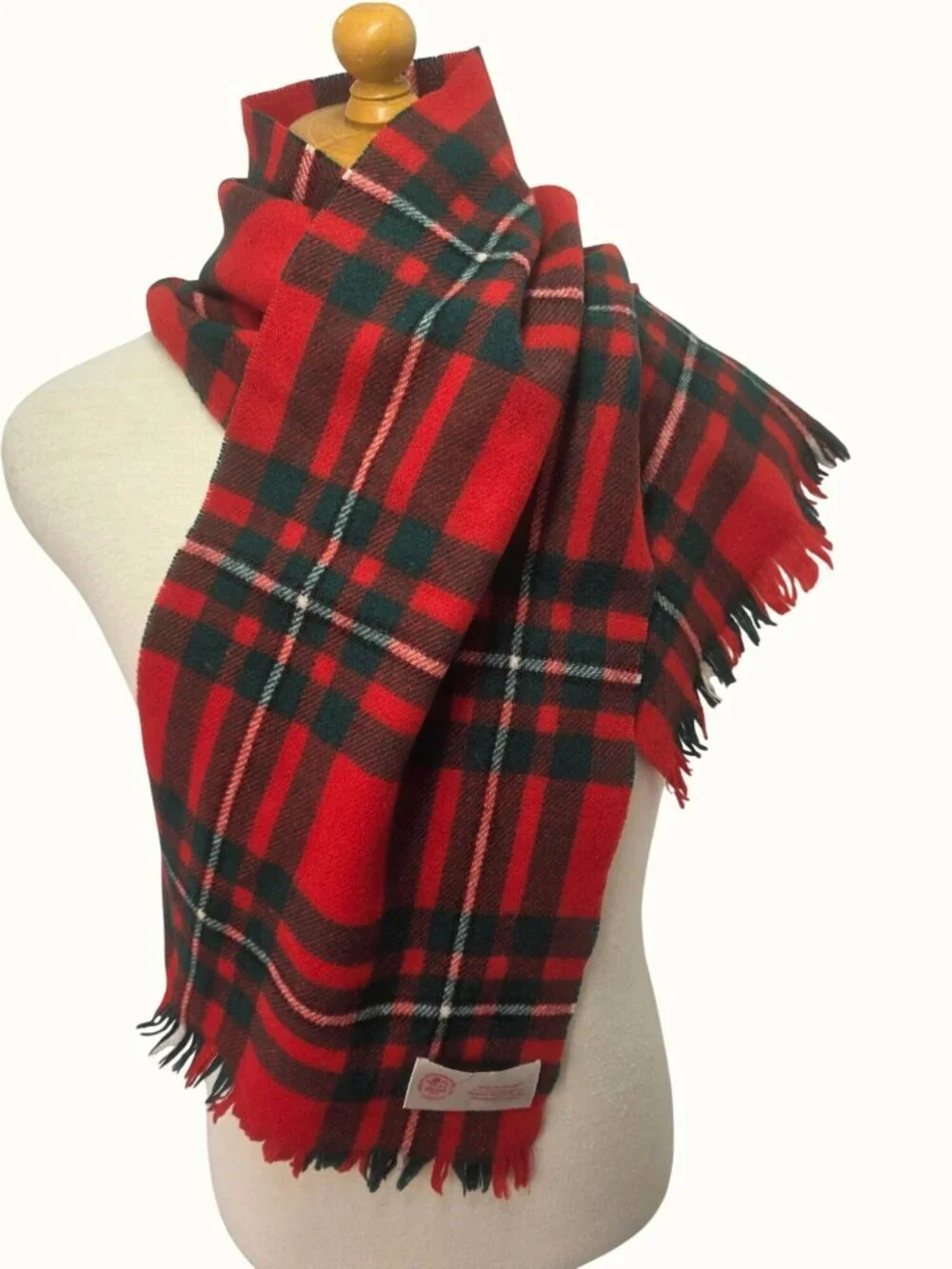 Vintage Welsh Margetson & Co London Wool Tartan Scarf Made in Scotland 48x11
